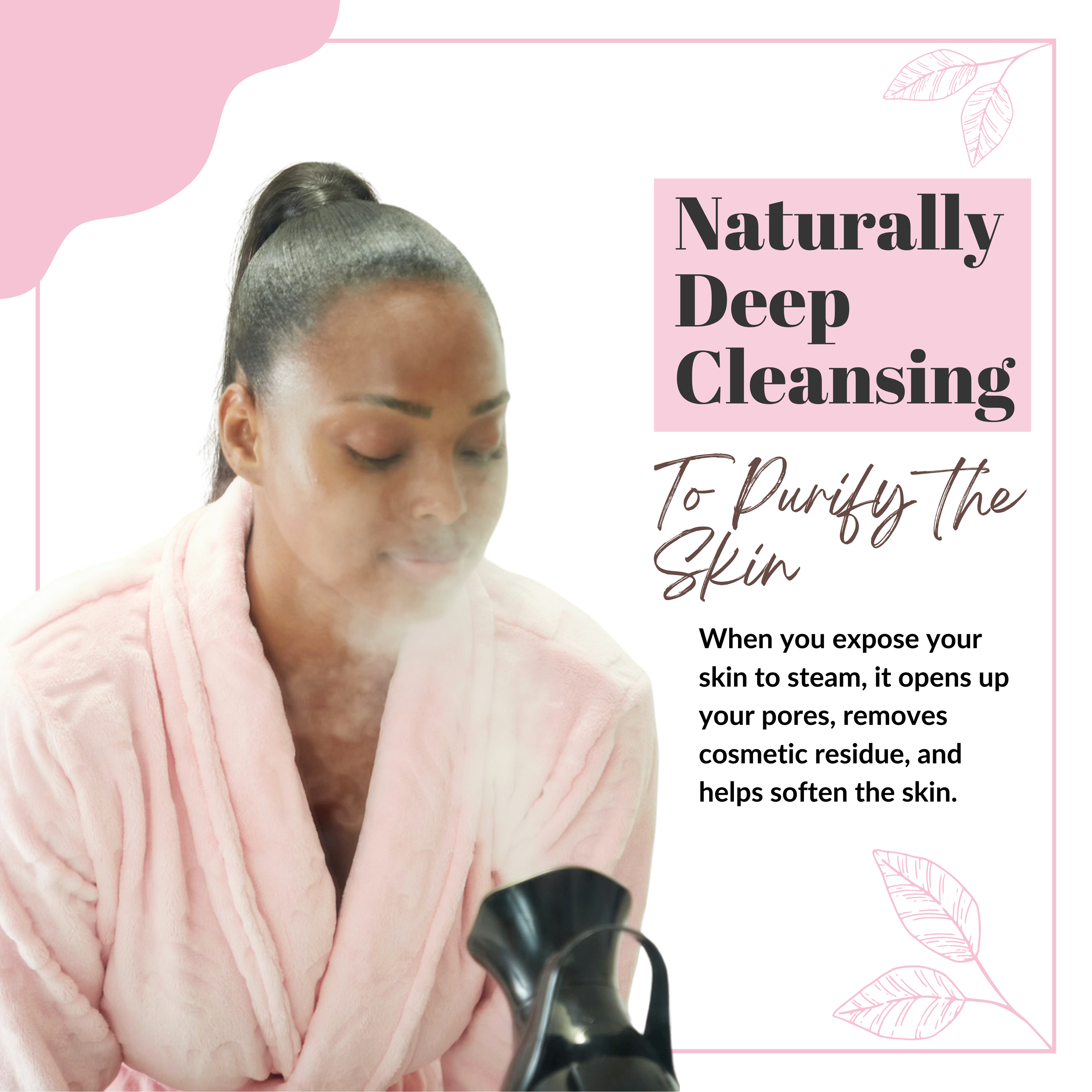 Hot Mist Steamer for face and hair warm mist portable sauna BLACK