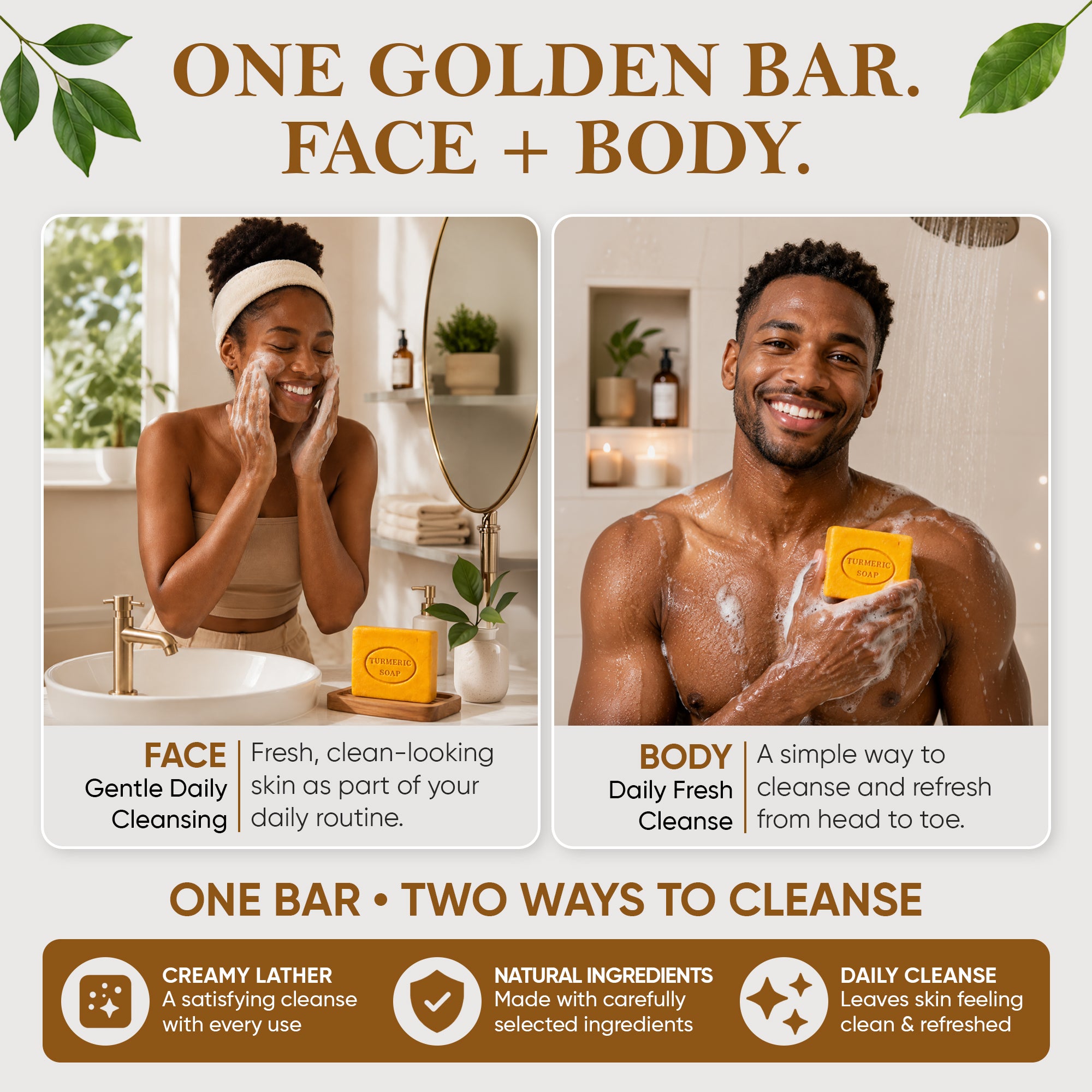 Turmeric Soap for face & body handmade 100% natural with raw shea butter cold press safe for sensitive skin treats acne reduce dark spots & hyperpigmentation for face & body