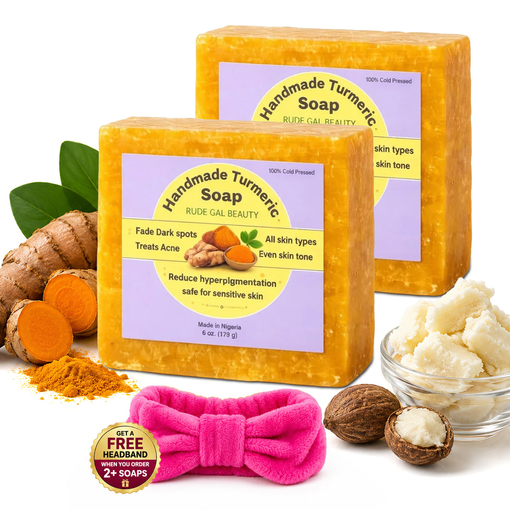 Turmeric Soap for face & body handmade 100% natural with raw shea butter cold press safe for sensitive skin treats acne reduce dark spots & hyperpigmentation for face & body
