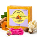 Turmeric Soap for face & body handmade 100% natural with raw shea butter cold press safe for sensitive skin treats acne reduce dark spots & hyperpigmentation for face & body